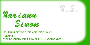 mariann simon business card